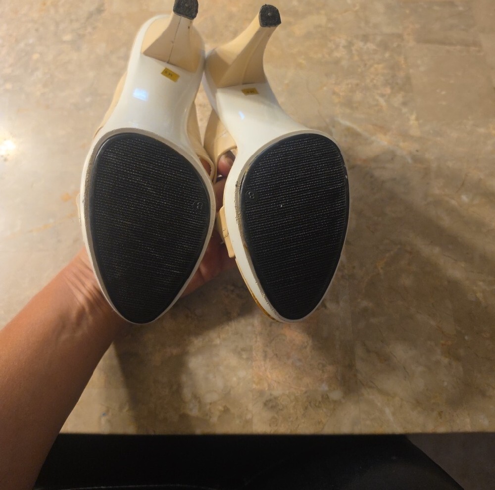 Andrew Geller Beige Knot-Front Slide Mules Vintage - Picture 4 of 4